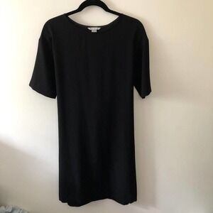 H&M Black Tie Back Short Sleeve Midi Dress
